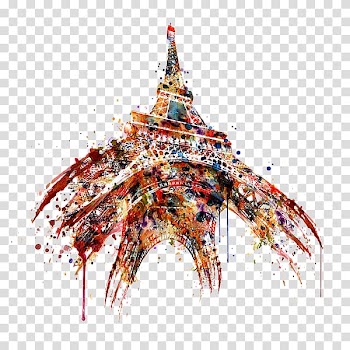 Eiffel Tower Watercolor painting Art Canvas, eiffel tower transparent background PNG clipart