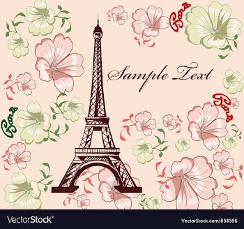 Eiffel tower with floral vector image
