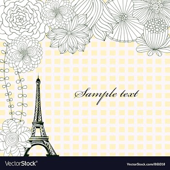 Eiffel tower with floral vector image