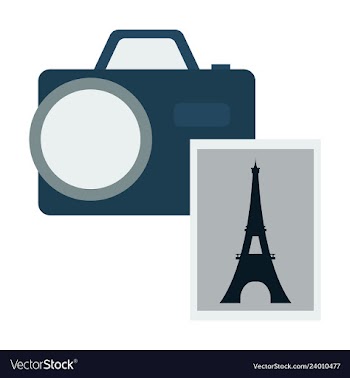 Eiffel tower with photo camera vector image