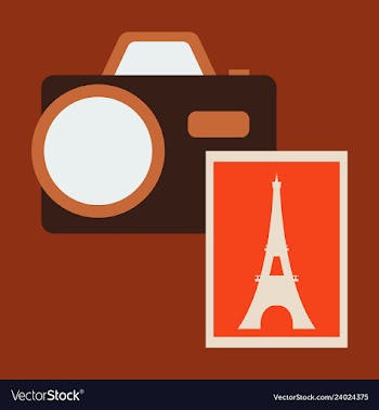 Eiffel tower with photo camera vector image