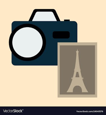 Eiffel tower with photo camera vector image