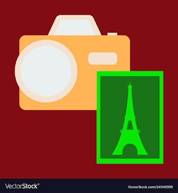 Eiffel tower with photo camera vector image