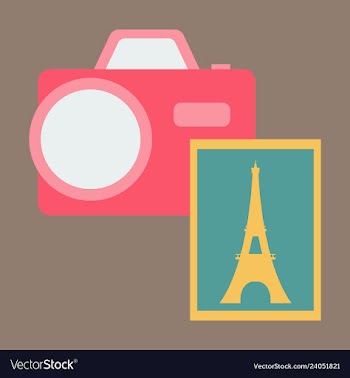 Eiffel tower with photo camera vector image