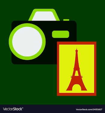 Eiffel tower with photo camera vector image