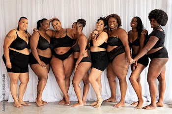 Eight Black women connecting and celebrating body positivity