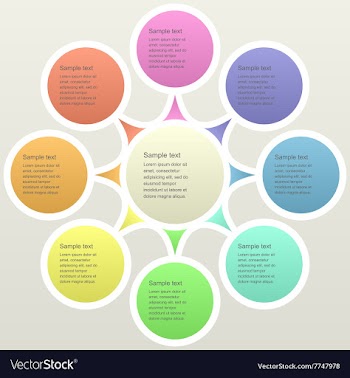 Eight part color business infographics template vector image