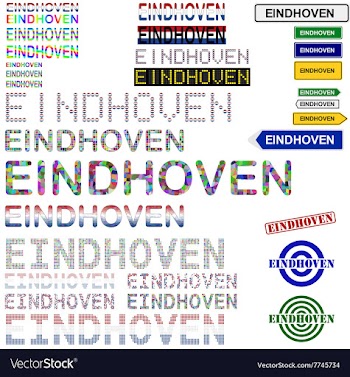 Eindhoven text design set vector image