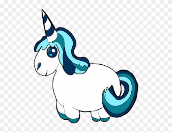 Einhorn, Clipart, Blau - Blå Unicorn
