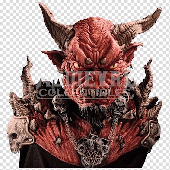 El Diablo Mask & Shoulders Halloween costume, demon king x transparent background PNG clipart