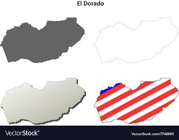 El Dorado County California outline map set vector image