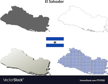 El Salvador outline map set vector image