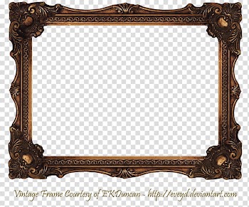 Elaborate Wood Scroll Frame, brown frame transparent background PNG clipart