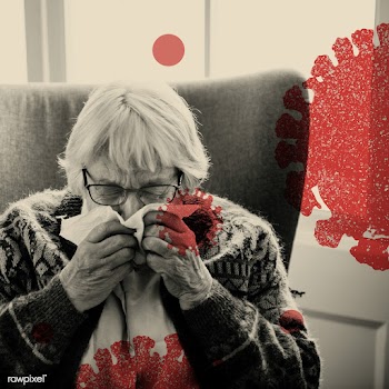 Elderly at risk woman showing coronavirus symptoms | Free  illustration - 2304654