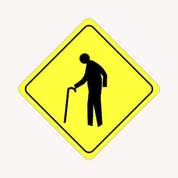 Elderly crossing clipart illustration psd. | Free PSD - rawpixel
