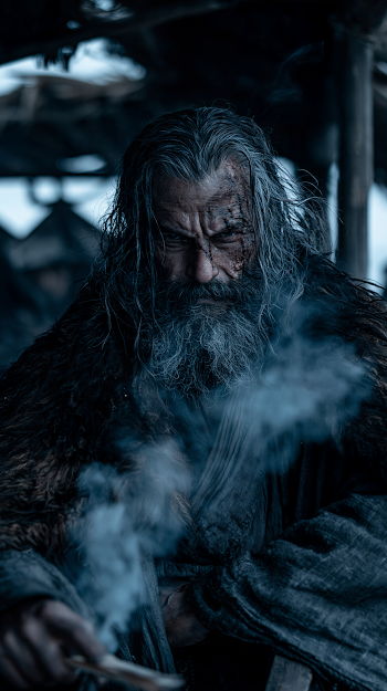 Elderly Warrior in a Historical Setting