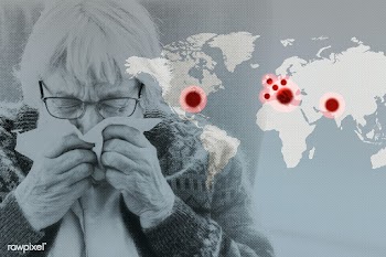 Elderly woman infected with Covid-19 during the coronavirus pandemic | Free  illustration - 2300702