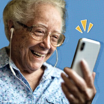 Elderly woman learning to use social media during coronavirus pandemic | Free  illustration - 2319255