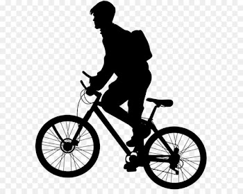 Electric bicycle Cycling Bicycle suspension Clip art - Man Riding Bicycle Silhouette Clip Art PNG Image 