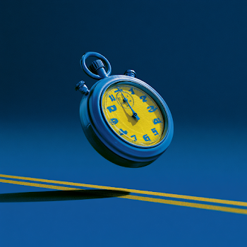 Electric Blue and Yellow Stopwatch
