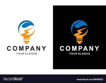 electric bulb logo leaf concept lightning smart