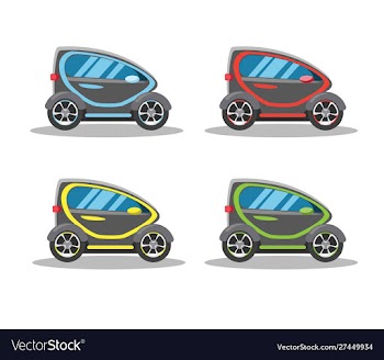 Electric car concept icon set flat vector image