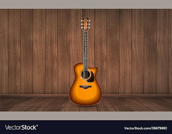 electric guitar on wooden background eps 10