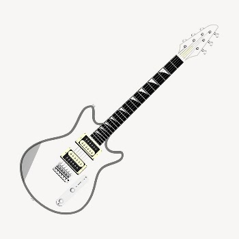 Electric guitar sticker, musical instrument | Free PSD - rawpixel