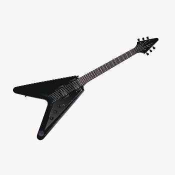 Electric guitar sticker, musical instrument | Free PSD - rawpixel