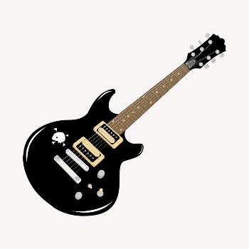 Electric guitar sticker, musical instrument | Free PSD - rawpixel