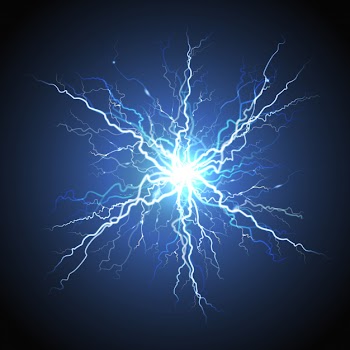 Electric lightning starburst realistic image Free Vector