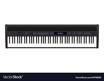 electric piano isolated on white background