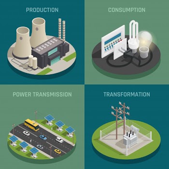Electric power production Free Vector