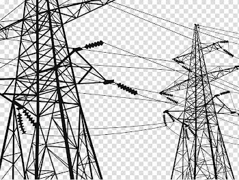 Electric tower, Electricity Transmission tower High voltage Electric power transmission Wire, Urban high voltage lines transparent background PNG clipart
