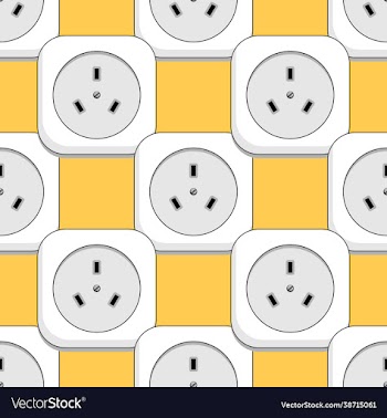 electrical outlet seamless pattern colored