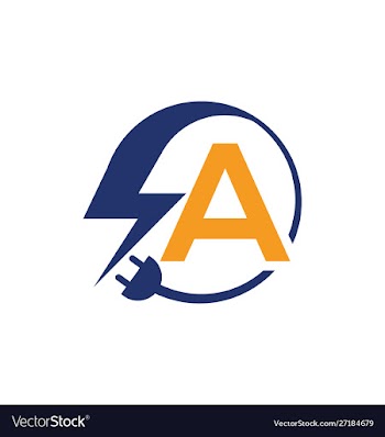 Electrical sign with letter a vector image