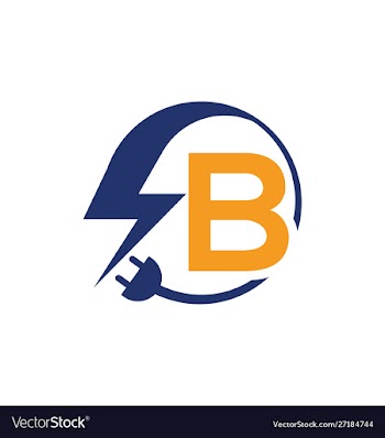 Electrical sign with letter b vector image