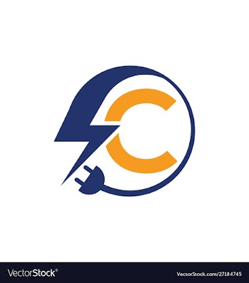 Electrical sign with letter c vector image