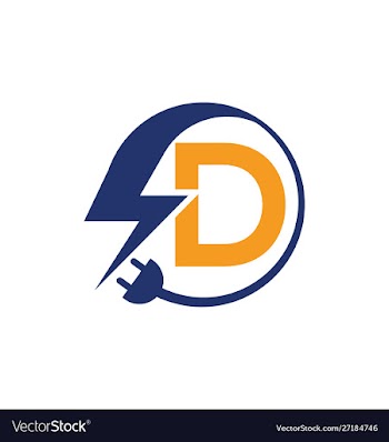 Electrical sign with letter d vector image
