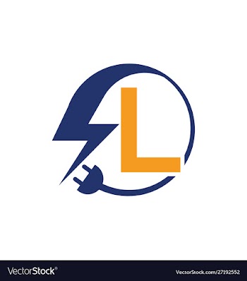 Electrical sign with letter l vector image