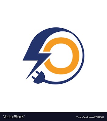 Electrical sign with letter o vector image