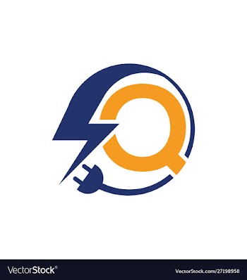Electrical sign with letter q vector image