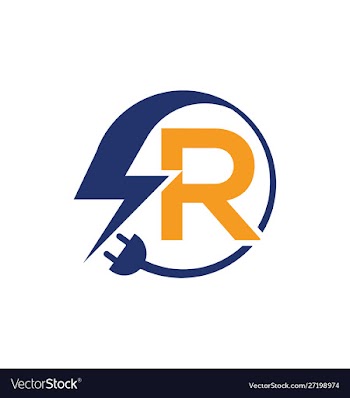 Electrical sign with letter r vector image