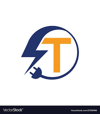 Electrical sign with letter t vector image