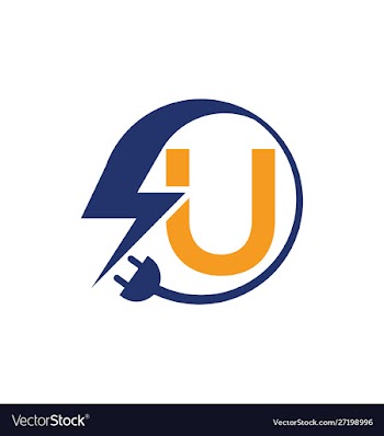 Electrical sign with letter u vector image