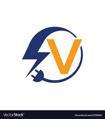 Electrical sign with letter v vector image