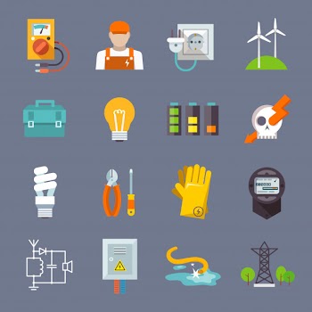 Electricity icon flat Free Vector