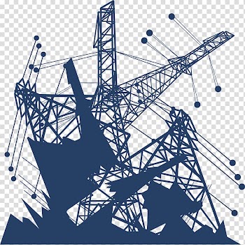 Electricity Infrastructure Euclidean , Blue high voltage line transparent background PNG clipart