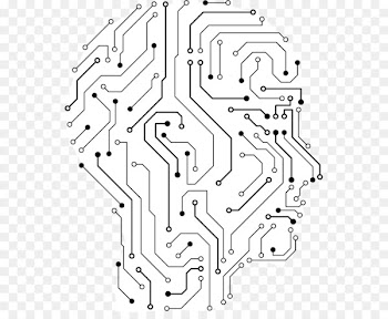 Electronic engineering Human head Brain Illustration - Vector electronic circuit board design 