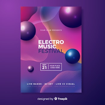 Electronic music festival poster template Free Vector